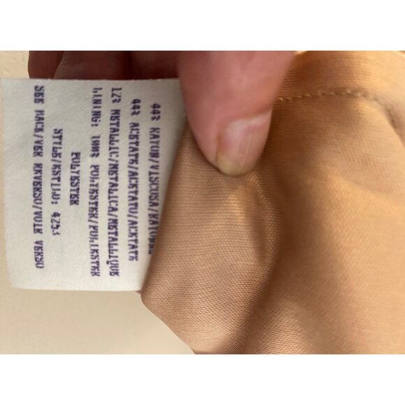 En Francais By Huey Waltzer Formal Maxi Dress w/ Jacket Gold Glitter Size 18 - Picture 9 of 16